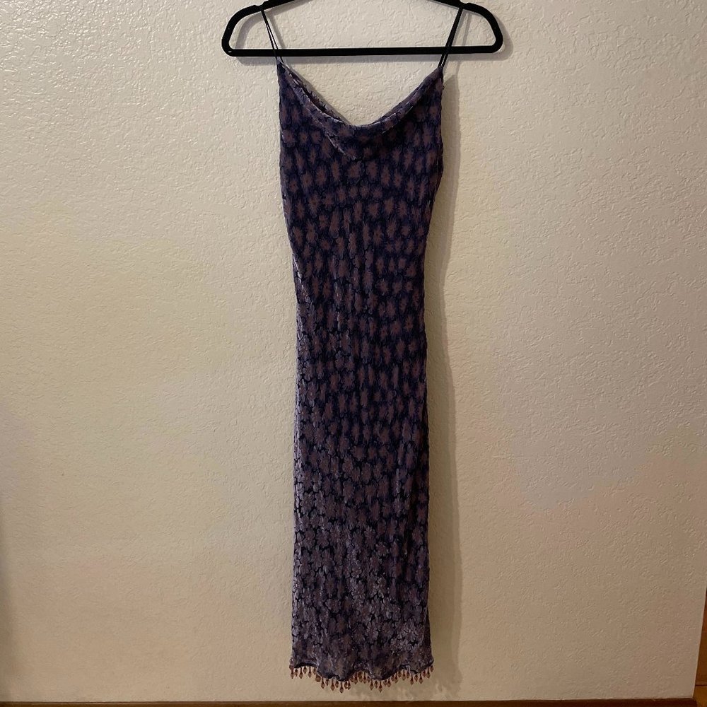 Betsey Johnson Velvet Floral Midi Dress - Size Small